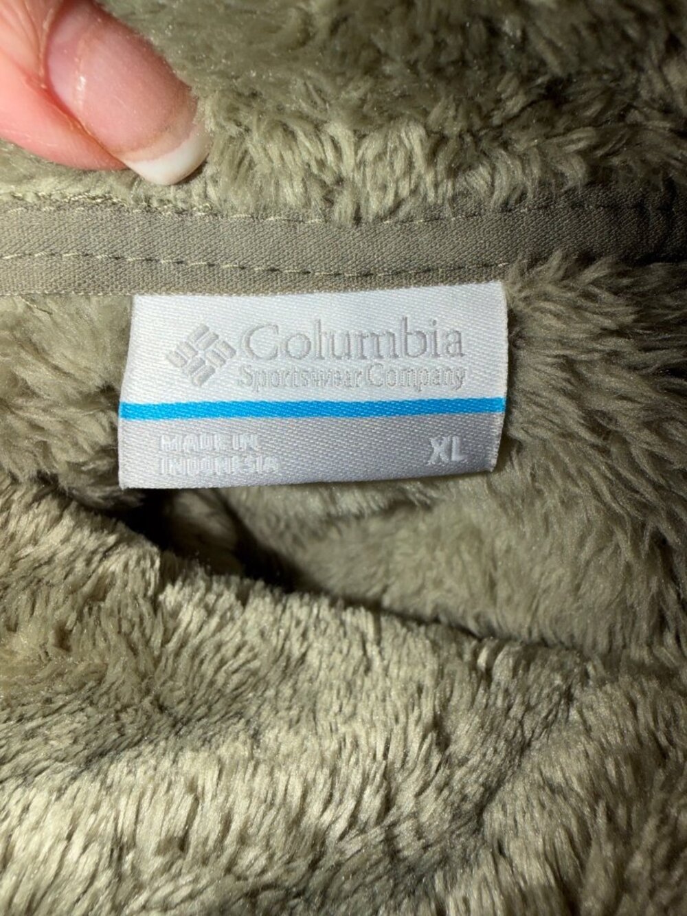 Columbia Womens Fire Side II Sherpa Fleece XL Full-Zip Fuzzy Olive Green Jacket - Picture 6 of 11